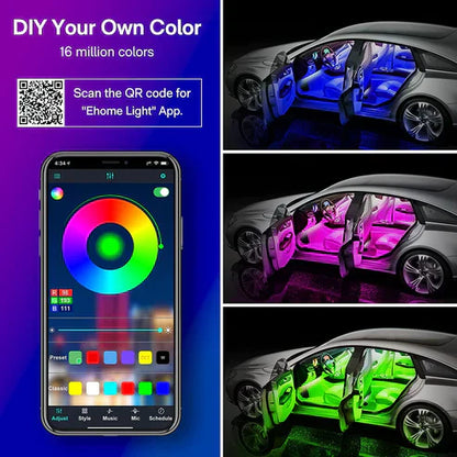 12V RGB LED Atmosphere Ambient Light Kit Flexible Waterproof Neon