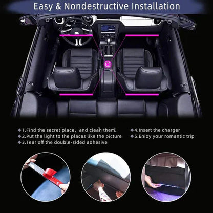 12V RGB LED Atmosphere Ambient Light Kit Flexible Waterproof Neon