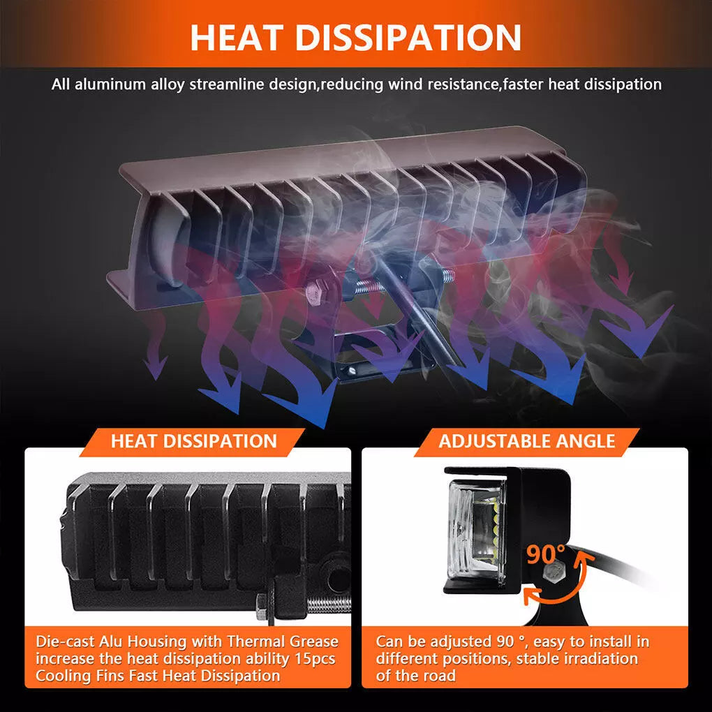6 Inch Waterproof LED Flood Driving Light Bar Car